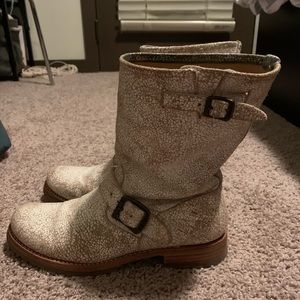 Frye Veronica Slouch boots - cracked white